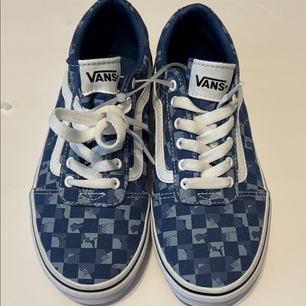 Vans Kids Blue Checkered Sneakers